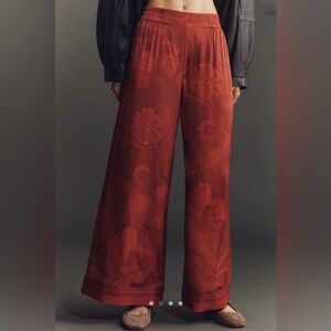 Farm Rio x Anthropologie Printed Wide-Leg Pants, NWT